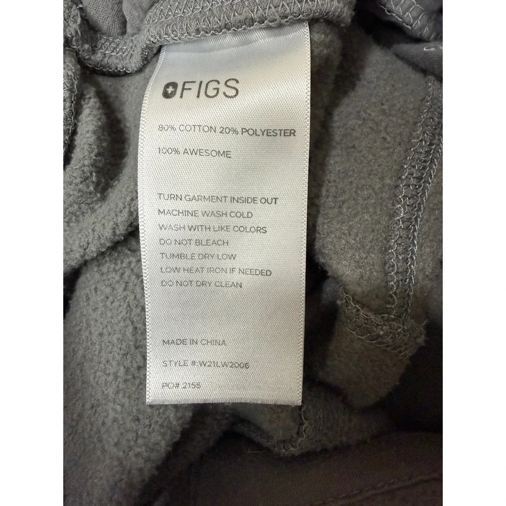 FIGS Essential‎ Jogger Sweatpants Mens Small Charcoal Gray Fleece Drawstring EUC
